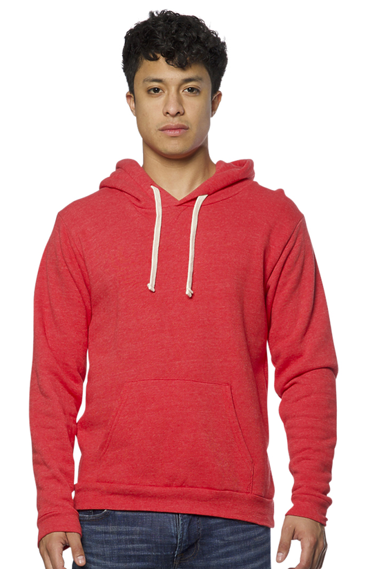 UNISEX TRIBLEND FLEECE PULLOVER HOODIE (NO LOGO) - TRI RED