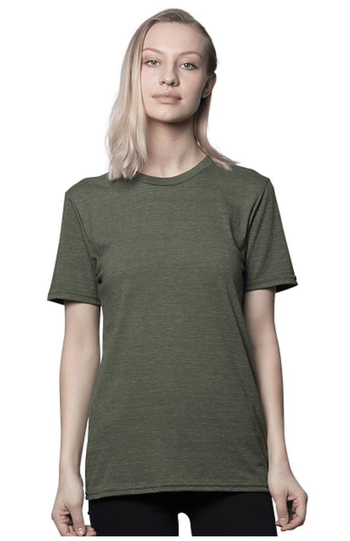 UNISEX TRIBLEND SHORT SLEEVE TEE (NO LOGO) - TRI ARMY GREEN