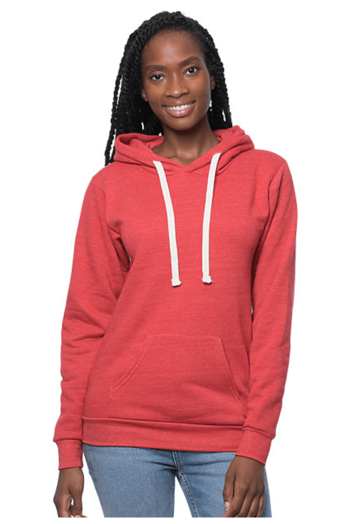 UNISEX TRIBLEND FLEECE PULLOVER HOODIE (NO LOGO) - TRI RED